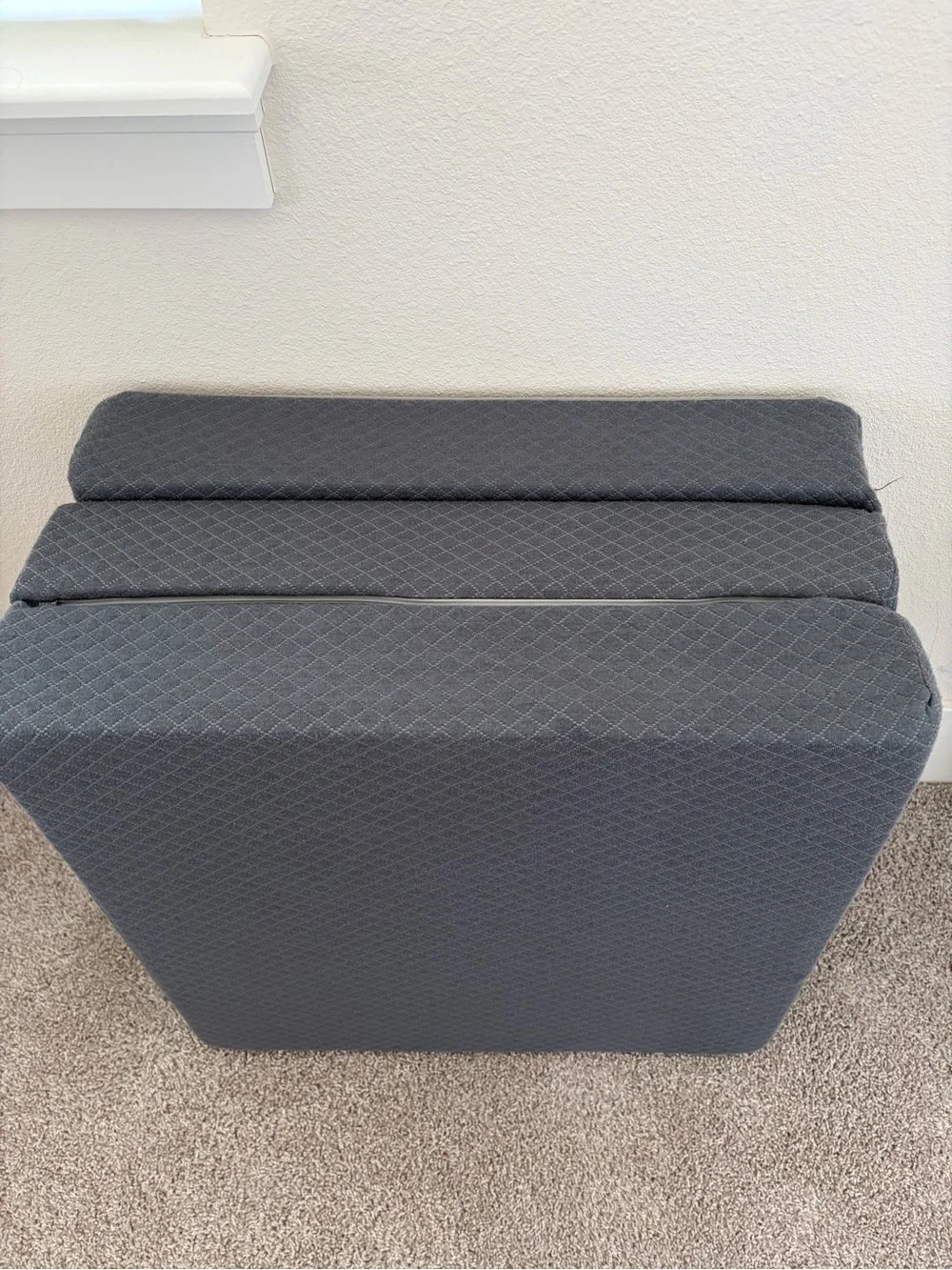 Twin Mattress- ideal for camping. Tri-Fold Mattress Pad - Gray 4 inch